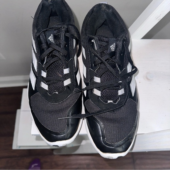 Adidas Men's Black and White Speed Trainer 5 Shoes Baseball Turfs size 10.5 - Picture 7 of 10